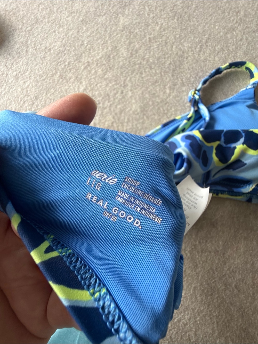 aerie Blue & Yellow Floral Bralette Bikini Top - Picture 8 of 8